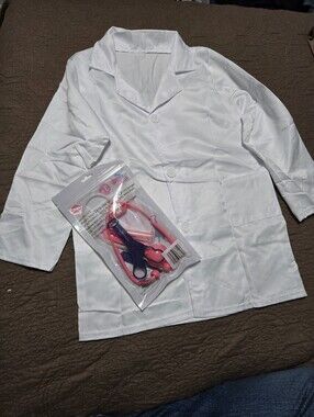 Doctor Kids Halloween Costume with Pink Medical Kit Playset Size M